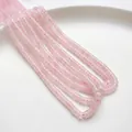 Perle distanziatrici in pietra rosa traslucida 4x2mm per la creazione di gioielli fai da te - Quarzo rosa
