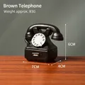 Vintage style brown resin miniature telephone ornament for nostalgic home desktop decor. - Brown Telephone