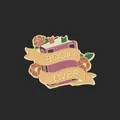 Vintage cartoon emaille boek speld badge met Book Lover lint en rode bloemen - CZ0397-2