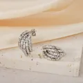 Boucles d'oreilles géométriques en acier titane argenté avec texture martelée - Style Géométrique Martelé (PJER306) / 20mm / Acier