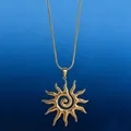 Collana Con Girasole In Oro (catena A Maglia Tonda Tipo Serpente)