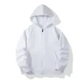 Felpa classica con cappuccio e zip bianca unisex in spugna francese con tasche front - S / Bianco