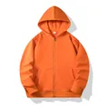Felpa con cappuccio e zip arancione con tasche a marsupio e polsini a coste - S / Arancione