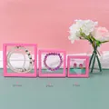 Set aus pinkfarbenen PE-Folien-Schmuckdisplays für Ringe, Halsketten und Armbänder - 7*7 Ohne Sockel / Fuchsia