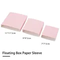 Set aus drei rosa Schutzhüllen aus Papier in verschiedenen Größen für Schmuck-Boxen - Blassrosa Papierhülle / 7*7 Ohne Sockel / Hellrosa