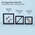 PE-Schwebefilm-Schmuckkästchen in drei Größen für die Ring- und Halskettenpräsentation - Exportqualität Folienbox / 7*7 Ohne Sockel / Schwarz
