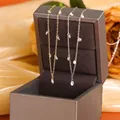 Detalle de collares de plata s925 con colgantes de circonita en acabado oro y plata - Plata 925 / Oro blanco