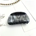 Elegant grey marbled acrylic hair claw clip with water ripple pattern hair accessory - Gray