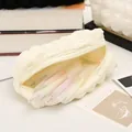 Astuccio carino con trama a bignè alla crema e grande capacità per cancelleria - Beige