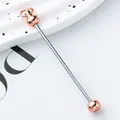 Metalen roségouden kralenstaaf voor gepersonaliseerde doe-het-zelf sleutelhangeraccessoires - Roségoud