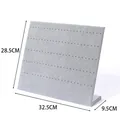 Grey velvet earring and stud display stand with dimension markings 32.5x28.5x9.5cm - Large Earring Plate (Punched) / Gray