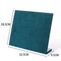 Professional teal velvet earring display stand for jewelry storage, 32.5x28.5cm. - Large Earring Plate (Punched) / Dark Green