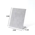 Grey velvet earring display stand holder with 25x20x9.5cm dimensions for jewelry - Small Necklace Plate (Hooked) / Gray