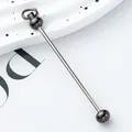 Gunmetal grijze DIY metalen kralenstaaf voor creatieve handgemaakte sleutelhanger - Verguld Gunmetal