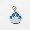Customizable blue and white paw shaped zinc alloy pet ID tag for sublimation transfer - Paw Shape Blue