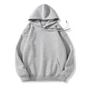 Felpa grigia oversize con cappuccio, tasca a marsupio frontale e coulisse regolabile - S / Grigio chiaro