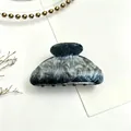 Elegant marble pattern acrylic hair claw clip in black and white grey variant - Gray