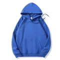 Professional royal blue oversized drawstring hooded sweatshirt with a front kangaroo pocket. - Klein Blue