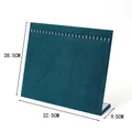 Professional teal velvet jewelry display stand with dimension markings 32.5x28.5x9.5cm - Large Necklace Plate (Hooked) / Dark Green