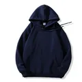 Plain navy blue oversized hoodie featuring a drawstring hood and spacious front pocket - Navy Blue
