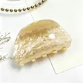 Elegant cream ivory water ripple acrylic hair claw clip shark clip for women bun - Glaze Yellow
