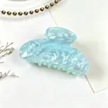 Elegant light blue water ripple acrylic hair claw clip for stylish hairstyles - Stone Green