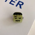 Cute green Frankenstein glitter hair claw clip with funny face for Halloween theme - Small Green Man Clip