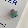 Spooky green glitter monster hand hair claw clip for Halloween party hair accessory. - Magic Claw Clip