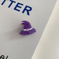 Sparkly purple glitter witch hat acrylic mini hair claw clip for Halloween accessory - Witch Hat
