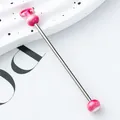 Handmade DIY bead rod with pink gradient finish for custom keychain accessories - Rose Red Gradient