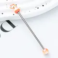 DIY beading rod with gradient orange beads for personalized keychain accessories - Orange Gradient