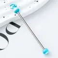 Sky blue gradient beaded metal rod for DIY keychain and jewelry craft accessories - Candy Blue Gradient
