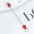 Red metallic beaded rod accessory for DIY keychain and jewelry making handmade craft - Red