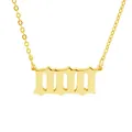 Detailweergave van gouden roestvrijstalen choker met 1111 engelgetal hanger - Goud (1111)