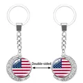 Gedetailleerd overzicht van de roterende halve maan sleutelhanger met USA-vlag print - Vlag van de VS (62438503)