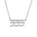Silver stainless steel necklace featuring a Gothic 555 angel number pendant - Steel (555)