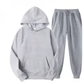 Klassiek grijs trainingspak voor heren bestaande uit een hoodie en joggingbroek - Lichtgrijs / S