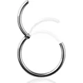 Hochglanzpolierter silberner Titan-Clicker-Ring für Nasen-, Ohr- und Lippenpiercings - 0.8*6 / Stahlfarbe