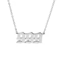 Personalized silver stainless steel 999 angel number pendant necklace for men and women - Steel (999)
