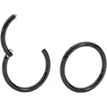 Hochwertiger nahtloser Klickring aus schwarzer Titanlegierung für Nase, Lippe oder Ohr. - 0.8*6 / Schwarz