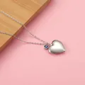 Collana con medaglione a cuore in acciaio inossidabile con ciondolo portafortuna blu - Azzurro