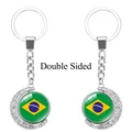 Llavero metálico giratorio de doble cara con la bandera de Brasil en forma de luna - Bandera de Brasil (62438505)
