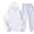 Klassiek wit heren trainingspak set met hoodie en bijpassende joggingbroek outfit - Wit / S