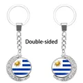 Llavero de luna creciente giratoria de doble cara con bandera de Uruguay para bolsos. - Bandera de Uruguay (62438509)