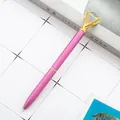 Elegant pink metallic ballpoint pen with large faux diamond top for student gift. - Pale Purple / 1.0mm Bullet Tip