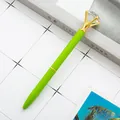 Elegant green ballpoint pen with large crystal diamond top for office stationery - Green / 1.0mm Bullet Tip