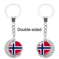 Llavero de luna creciente giratorio de doble cara con la bandera nacional de Noruega - Bandera de Noruega (62438536)