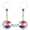 Llavero de plata giratorio de doble cara con el diseño de la bandera de Croacia. - Bandera de Croacia (62438539)
