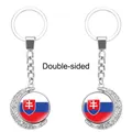 Llavero de media luna giratorio de doble cara con la bandera de Eslovaquia para bolsos - Bandera de Eslovaquia (62438540)