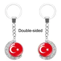 Llavero de luna creciente giratorio de doble cara con diseño de bandera turca para bolsos - Bandera de Turquía (62438544)
